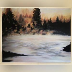 Rustic forest and lake art - 11x14" print